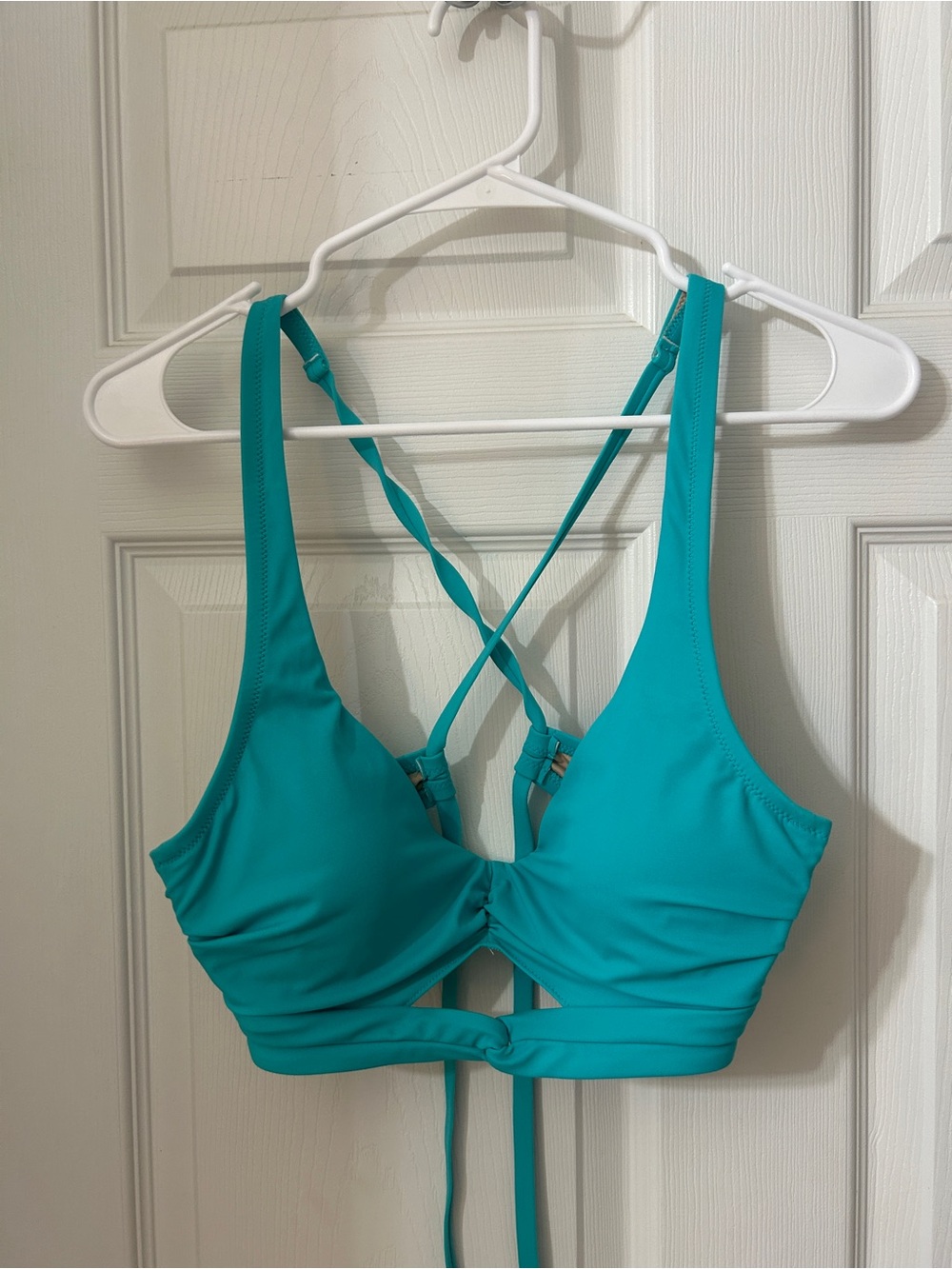 Women’s Teal Strappy Bikini Top — Adjustable Tie Back